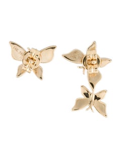 14K Rose Gold 0.35 Carat Diamond Mismatched Butterfly Stud Earrings