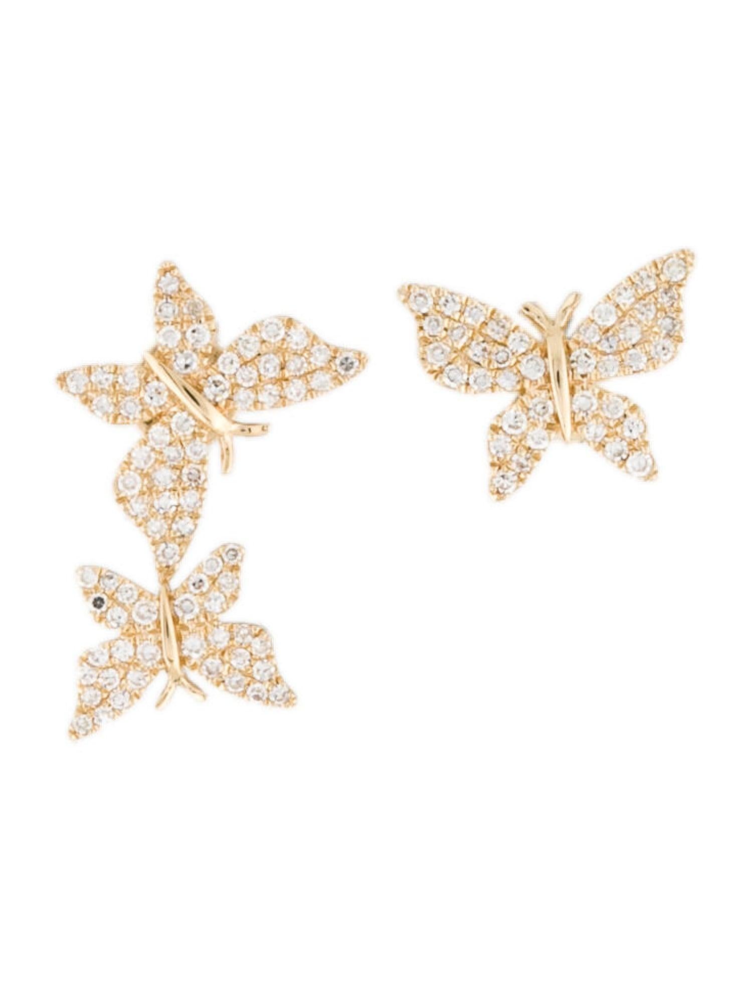 butterfly wing earrings for double piercing