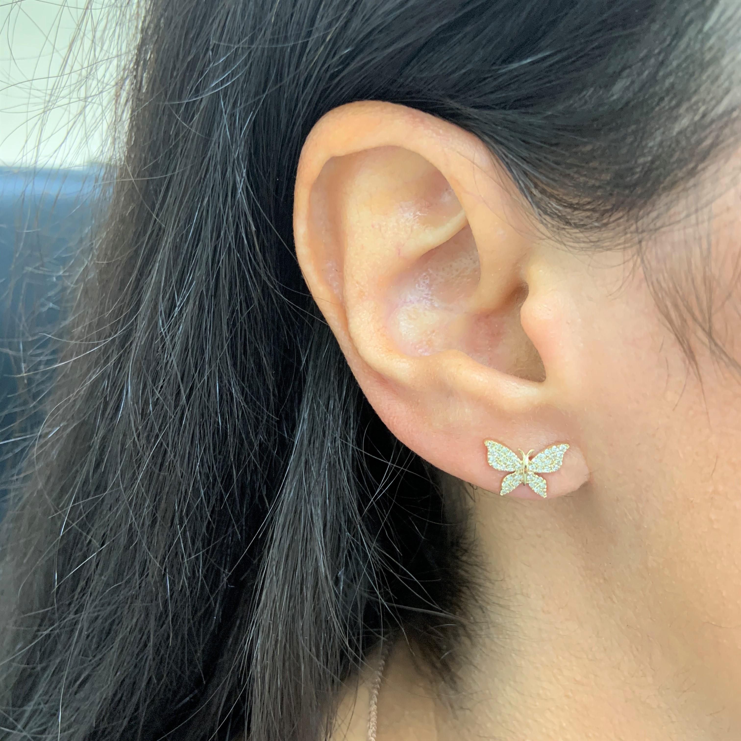 butterfly earrings for double piercing