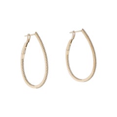 14 Karat Rose Gold 0.37 Carat Diamond Pear Shape Hoop Earrings
