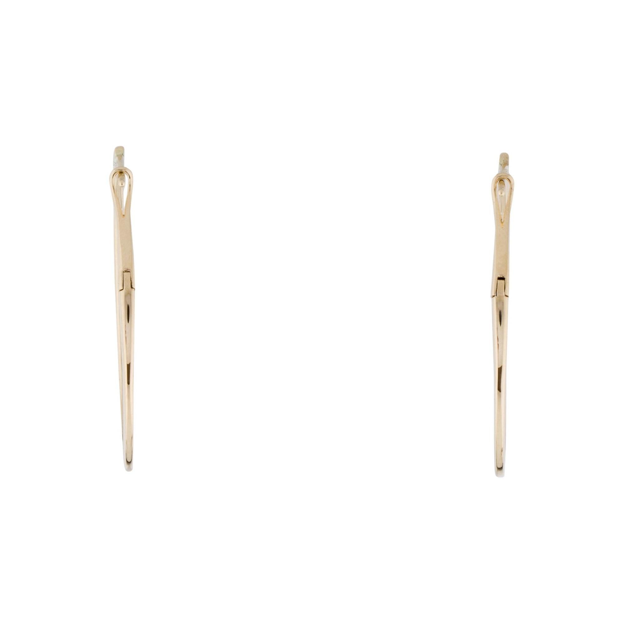 Single Cut 14 Karat Rose Gold 0.37 Carat Diamond Pear Shape Hoop Earrings For Sale
