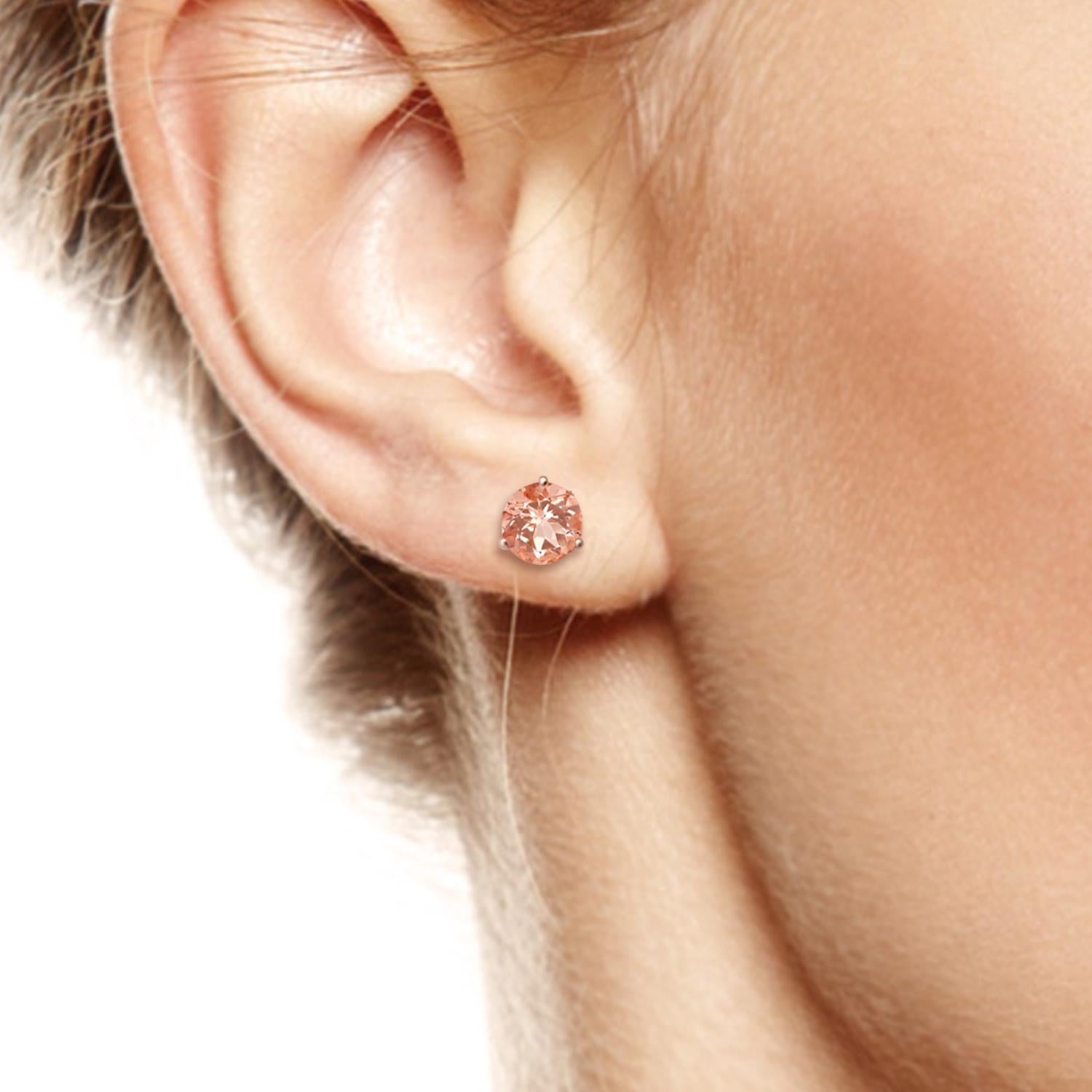 Boucles d'oreilles en or rose 14K avec 0,43 cts de Morganite, Style#E5361MO Neuf - En vente à New York, NY