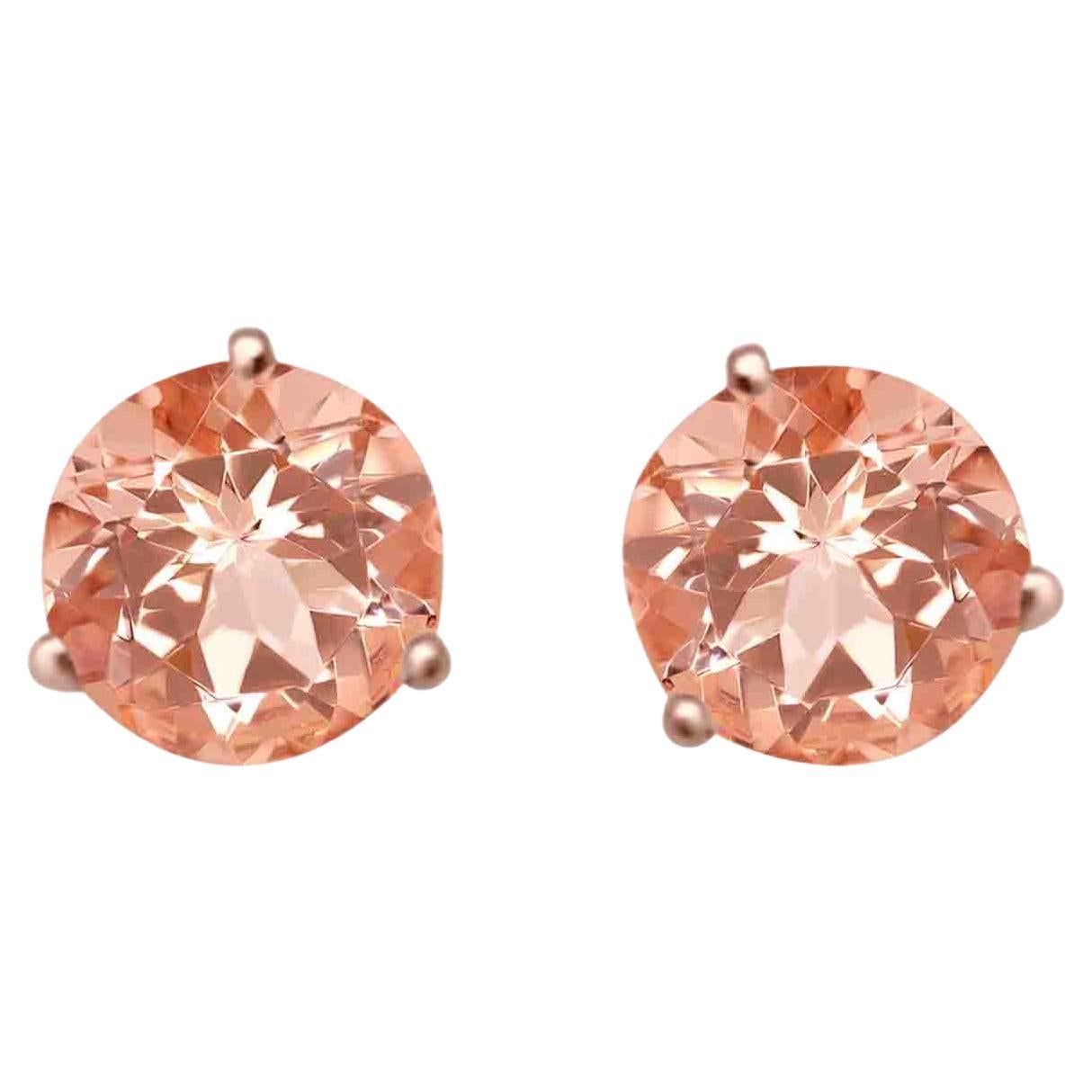 14K Rose Gold 0.43cts Morganite Earring, Style#E5361MO For Sale