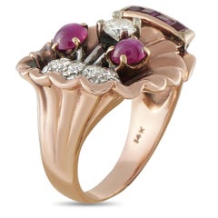 14K Rose Gold 0.45ct Diamond and Star Ruby Ring MF16-062426