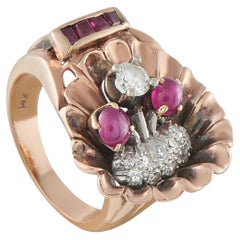 14K Rose Gold 0.45ct Diamond and Star Ruby Ring MF16-062426