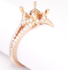14 Karat Rose Gold 0.48 Carat Diamond Engagement Semi Mount Ring