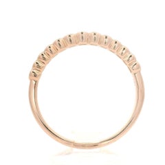 14k Rose Gold 0.50ctw Graduated Half Bezel Channel Diamond Stackable Band Ring