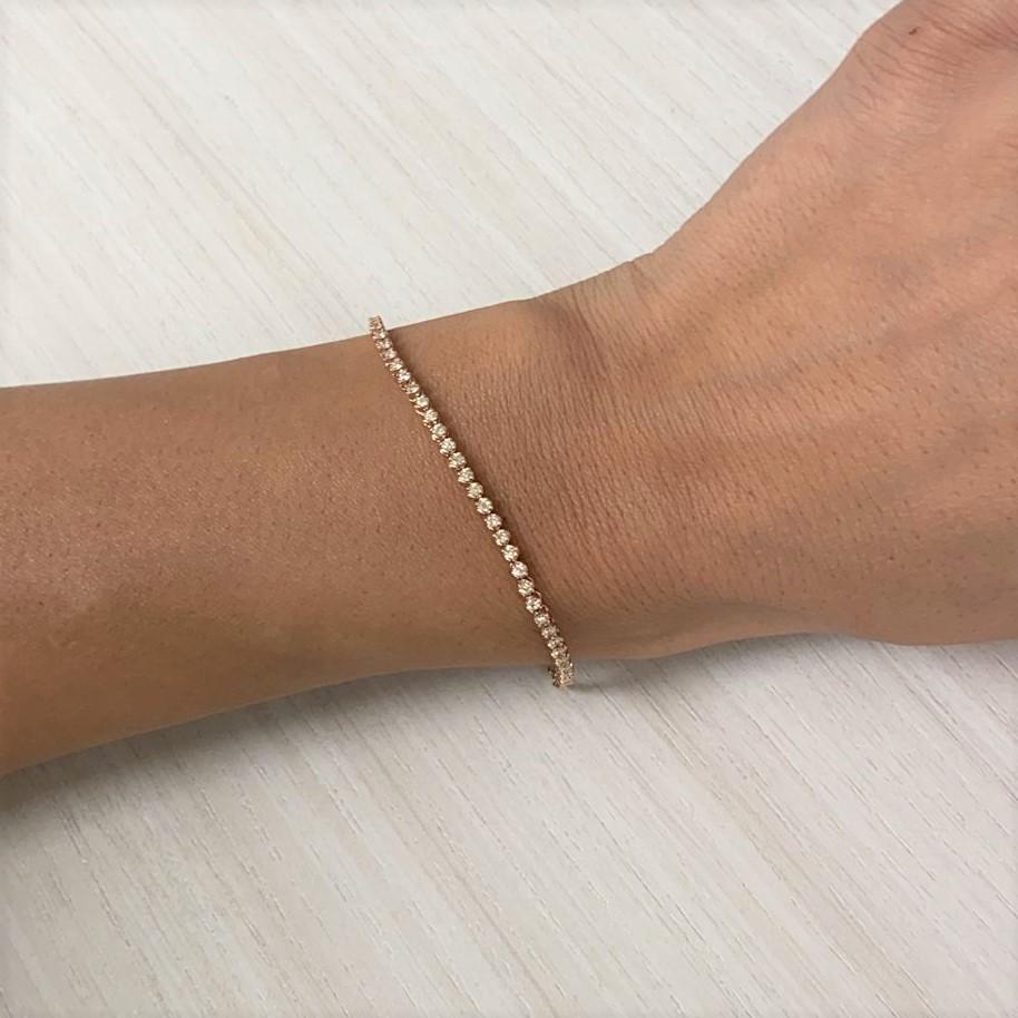 Contemporary 14K Rose Gold 0.55ct Diamond Bracelet for Her For Sale