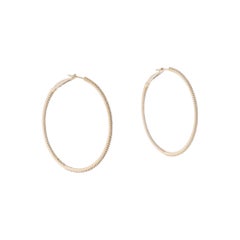 14K Rose Gold 0.59 Carat Diamond Hoop Earrings