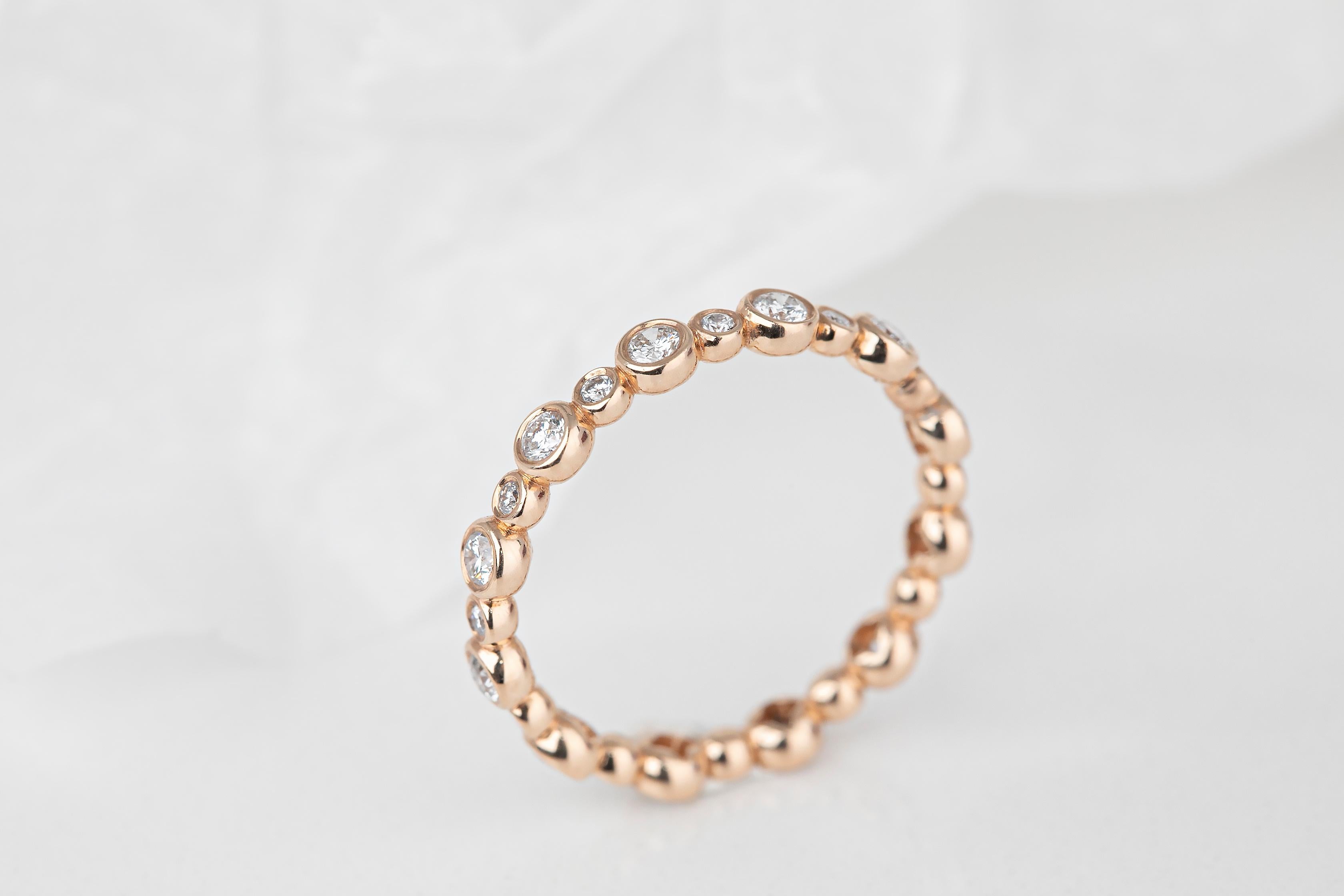 For Sale:  14K Rose Gold 0.60 Ct Daimond Wedding Band 10