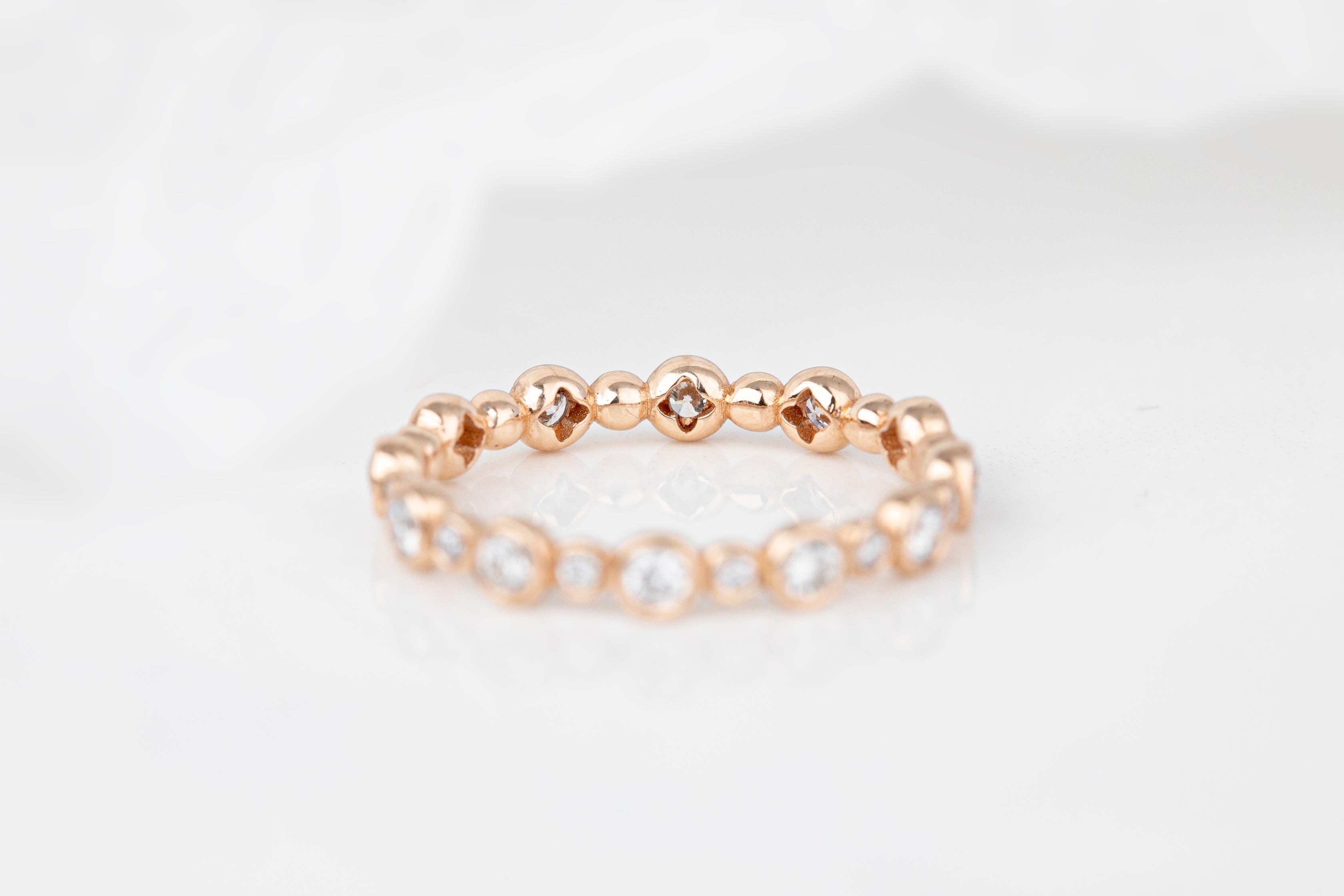 For Sale:  14K Rose Gold 0.60 Ct Daimond Wedding Band 11