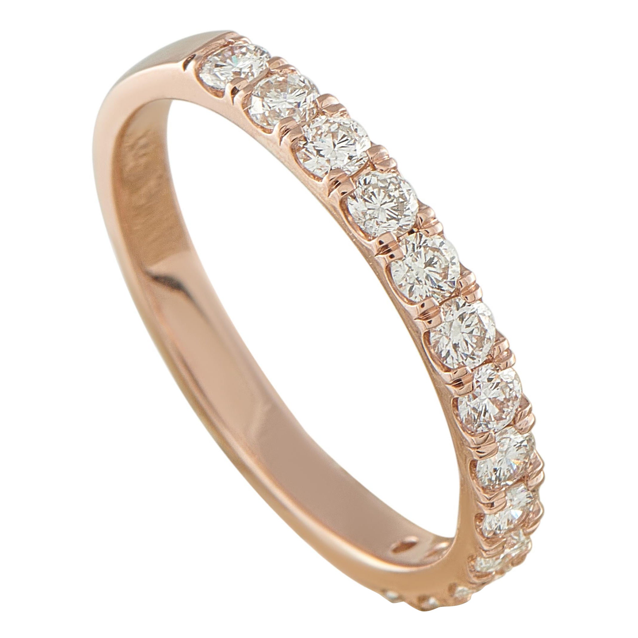 Bague demi-éternité en or rose 14K avec 0,68 ct de diamant MF12-111925