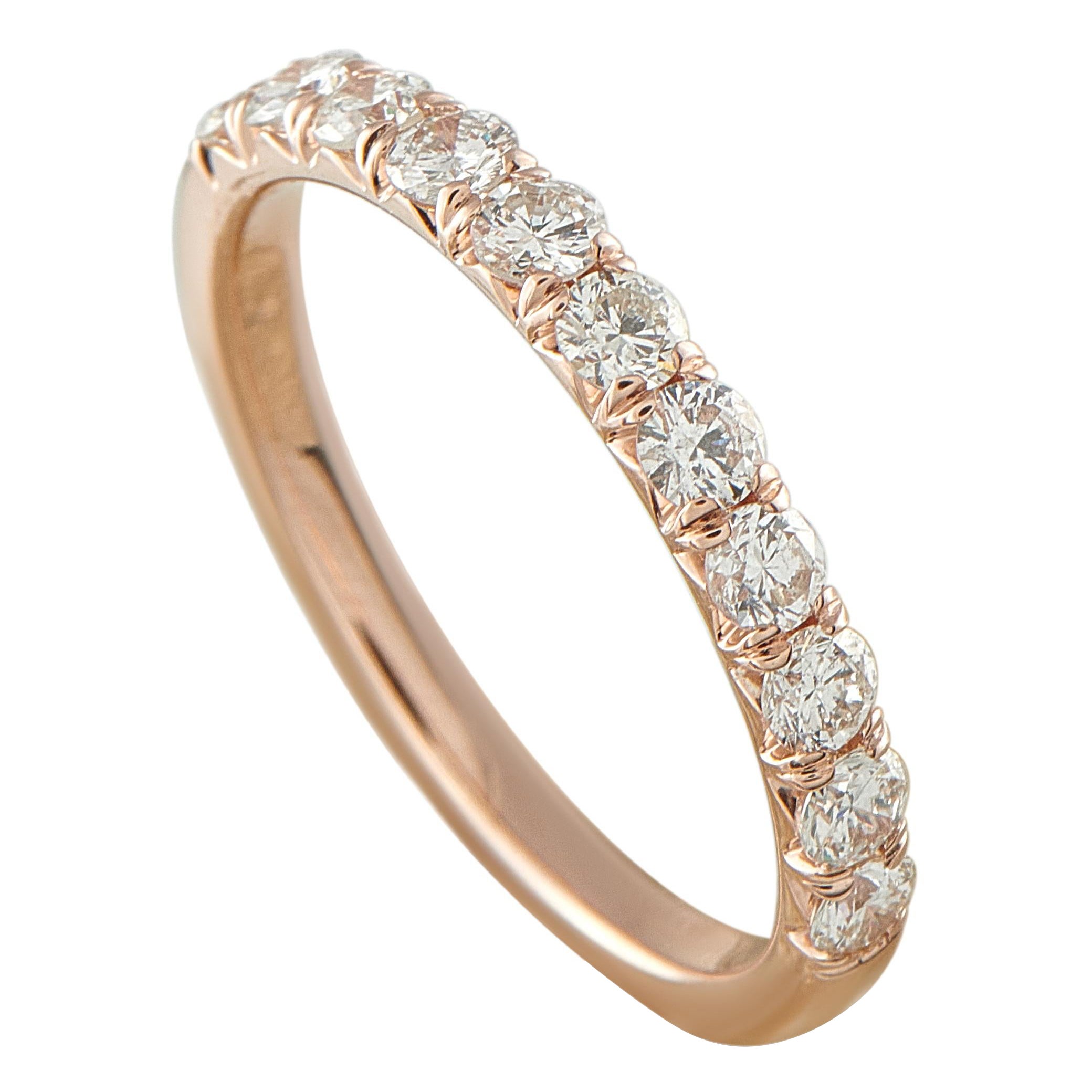 Bague demi-éternité en or rose 14K avec diamant de 0,70 ct MF11-111925 en vente