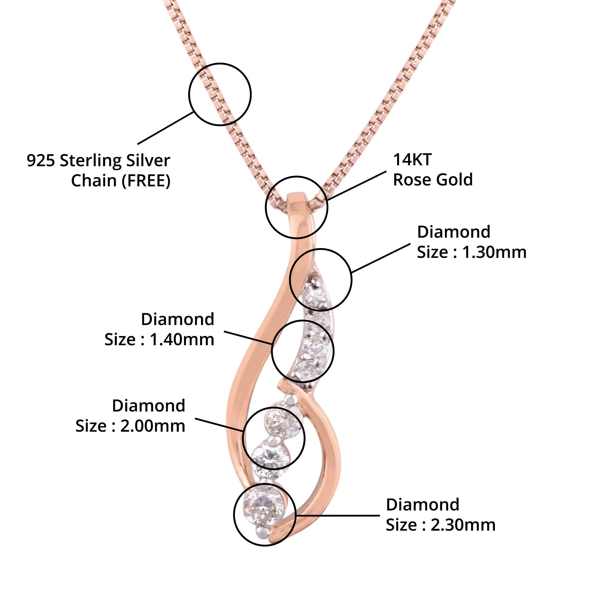 Item details:-

✦ SKU:- JPD00173RRR

✦ Material :- Gold

✦ Metal Purity : 14K Rose Gold 

✦ Gemstone Specification:- 
✧ Clear Diamond Round (l1/H1) - 1.30 mm - 1 Pc
✧ Clear Diamond Round (l1/H1) - 1.40 mm - 3 Pcs
✧ Clear Diamond Round (l1/H1) - 2.0