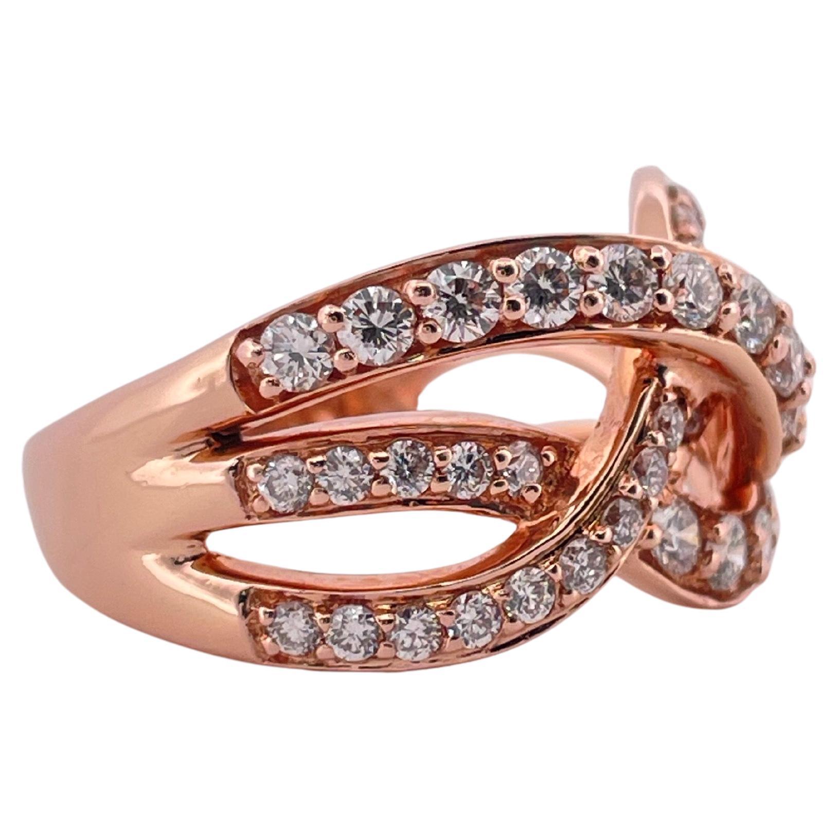 Anillo Leviano de Diamantes H-I SI1 de 0,85 ctw en Oro Rosa de 14k Corte redondo en venta