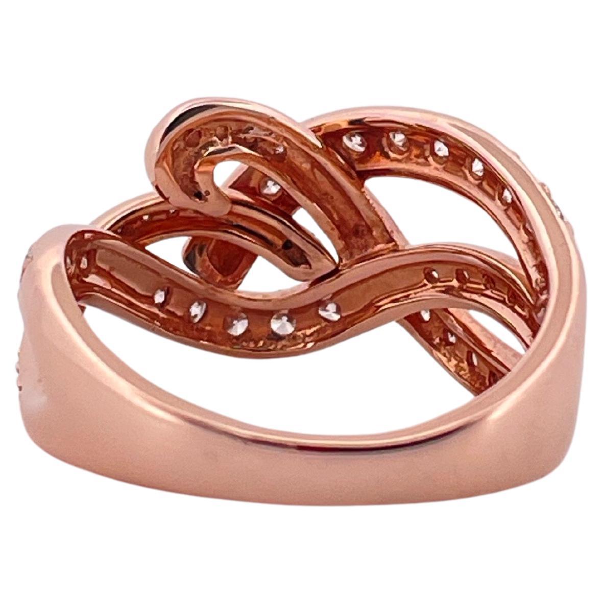Anillo Leviano de Diamantes H-I SI1 de 0,85 ctw en Oro Rosa de 14k en Bueno estado para la venta en Sewickley, PA