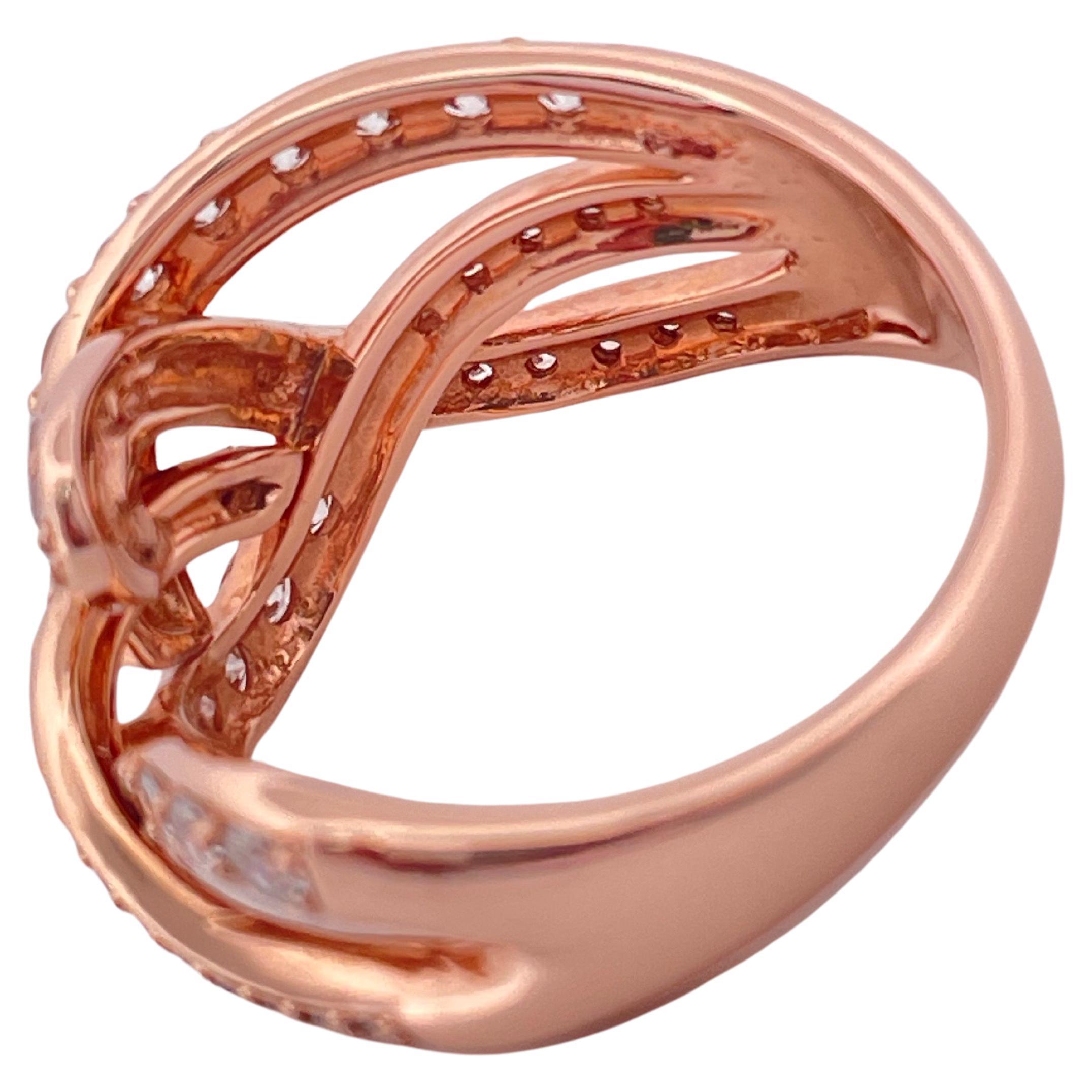De las mujeres Anillo Leviano de Diamantes H-I SI1 de 0,85 ctw en Oro Rosa de 14k en venta