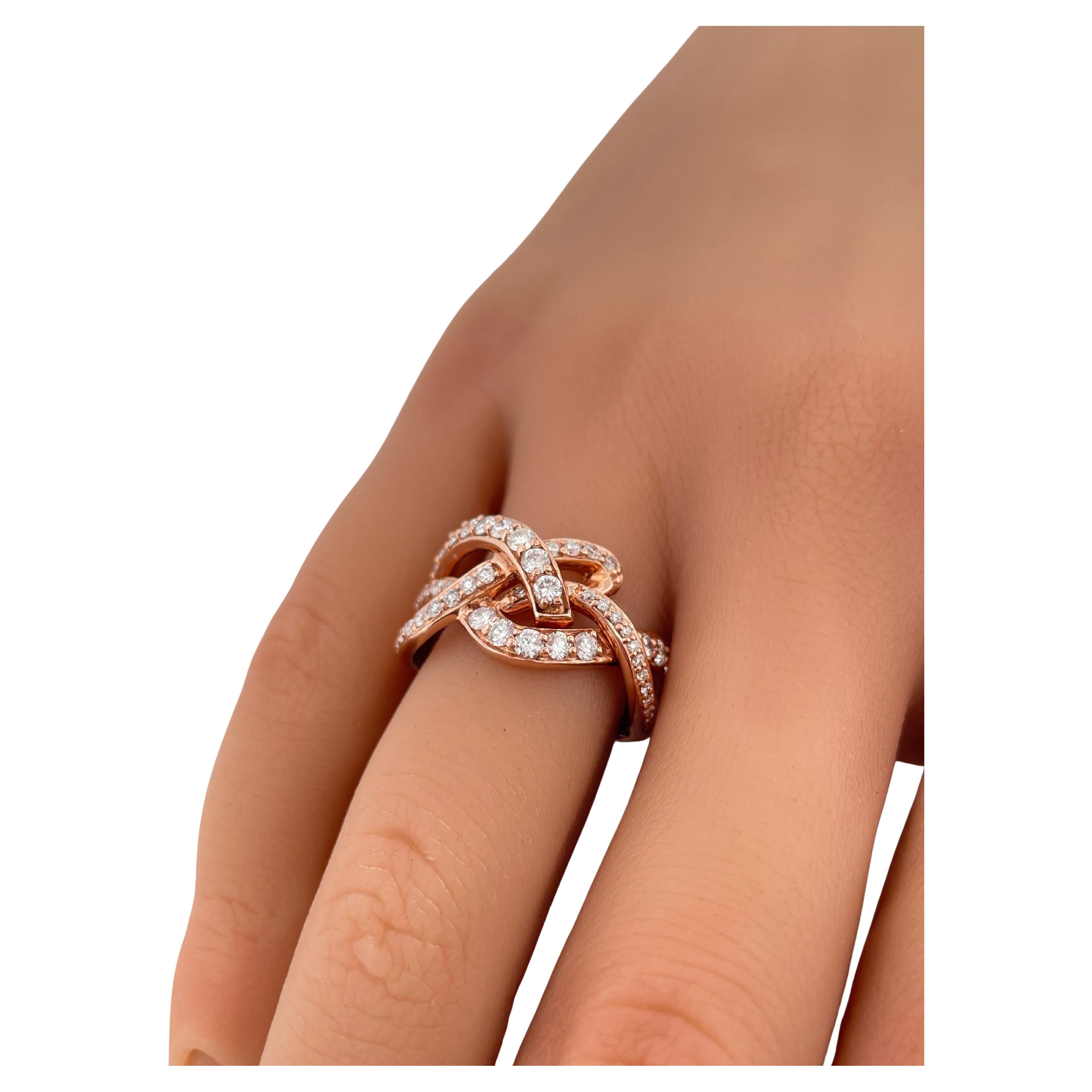 Anillo Leviano de Diamantes H-I SI1 de 0,85 ctw en Oro Rosa de 14k en venta 2