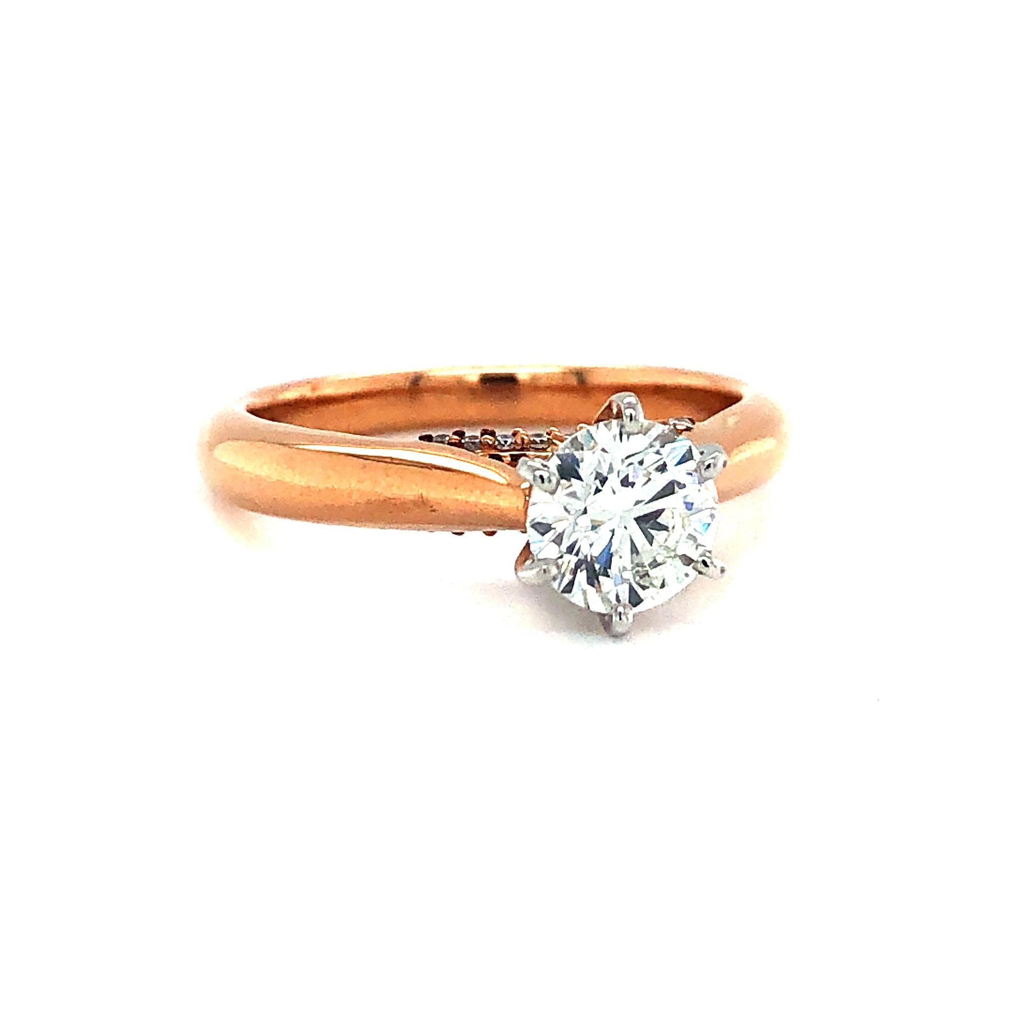 14k Rose Gold 0.90ct GIA Certified Diamond Solitaire Engagement Ring Size 6.75

Condition:  Excellent Condition, Professionally Cleaned and Polished
Metal:  14k Gold (Marked, and Professionally Tested)
Diamond:  Round Brilliant Diamond .90ct
Diamond