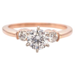 14k Rose Gold 0.91tcw Diamond 3-Stone Engagement Ring