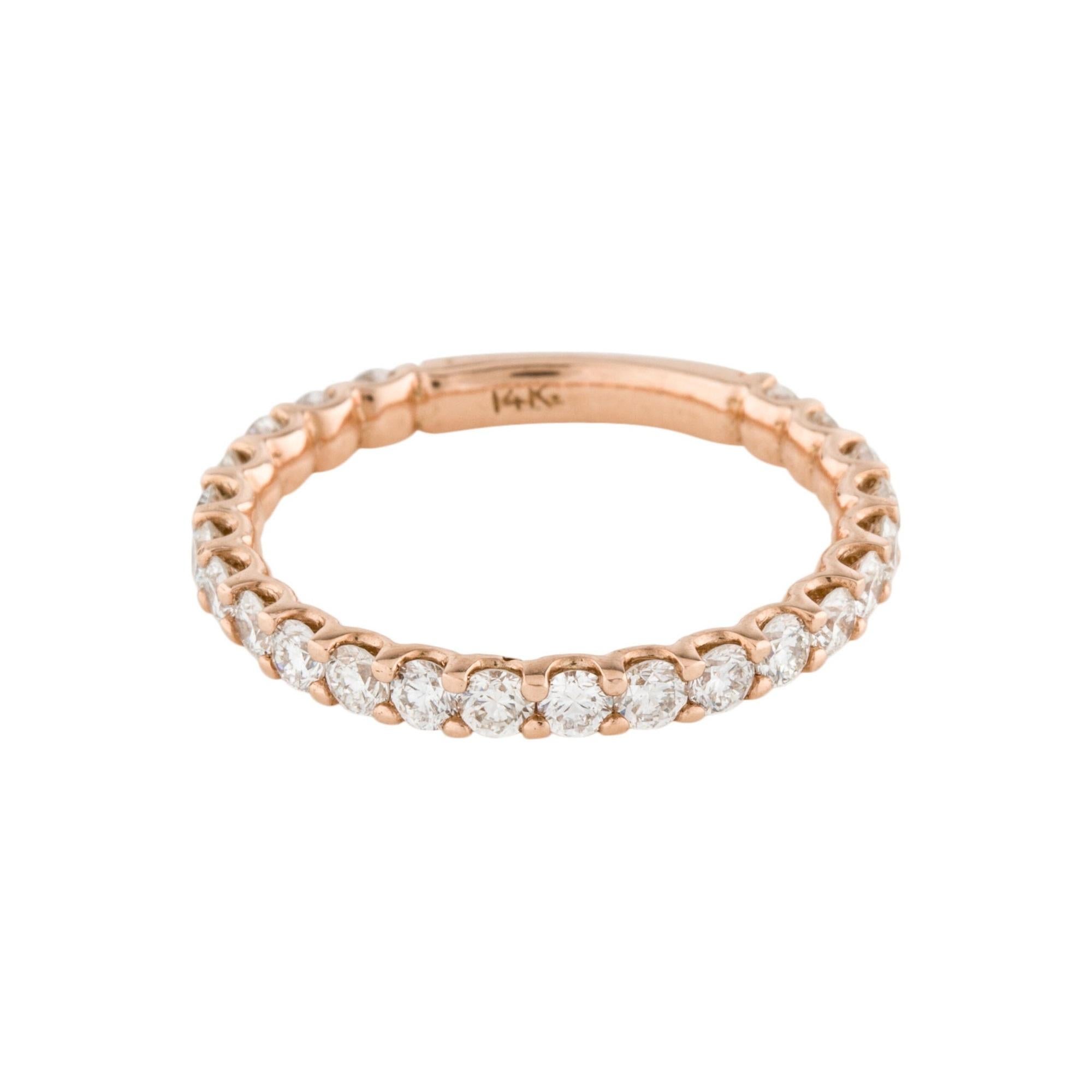 Round Cut 14 Karat Rose Gold 0.93 Carat Diamond Ring For Sale