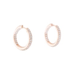 14K Rose Gold 0.95ct Diamond Hoop for Her