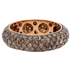 Bracelet d'éternité en or rose 14 carats avec diamants naturels multicolores ronds et brillants de 0,95 carat
