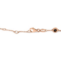 14K Rose Gold 1.00 Cttw Bezel Set Black Diamond 7 Station Link Bracelet