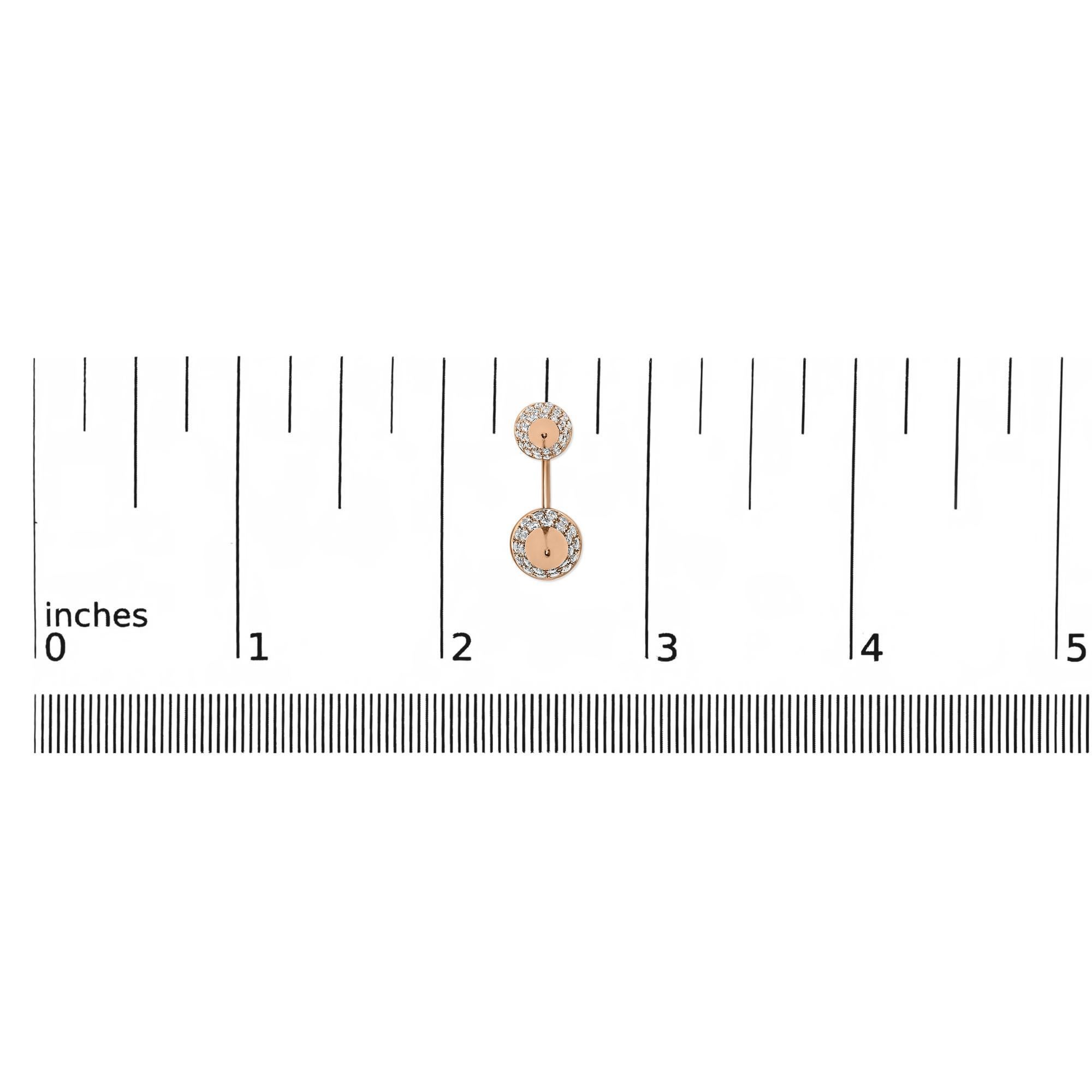 Boucle d'oreille en or rose 14K 1.00 Cttw Diamond Double Cone Jacket Studring Neuf - En vente à New York, NY