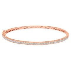 Brazalete de oro rosa de 14 quilates con medio diamante eterno de 1,00 qt