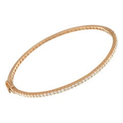 14K Rose Gold 1.10ct Diamond Bangle Bracelet MF24-111325