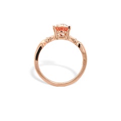 14K Rose Gold 1.37 carat Oregon Sunstone Ring size 7.75