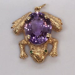 14K Rose Gold 13.7 Carat Oval Amethyst Pendent Necklace Charm 12.8 Gram