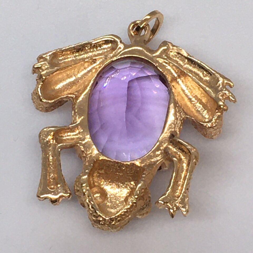 14K Rose Gold 13.7 Carat Oval Amethyst Pendent Necklace Charm 12.8 Gram In New Condition For Sale In Santa Monica, CA