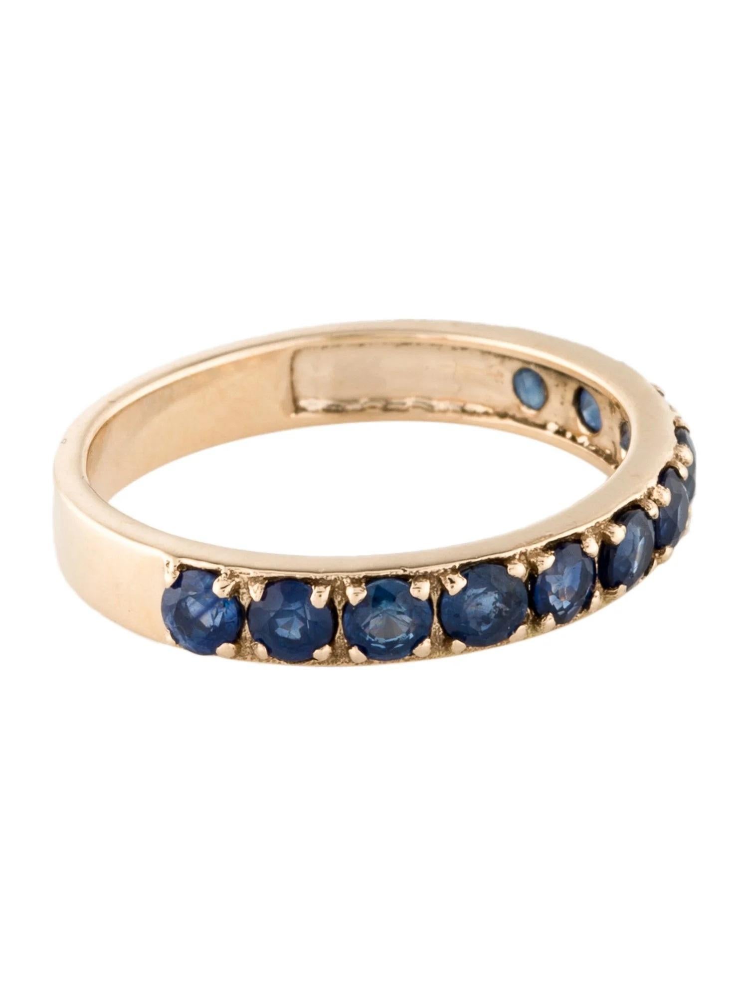 14K Rose Gold 1.48ctw Sapphire Diamond Half Eternity Band, Size 7