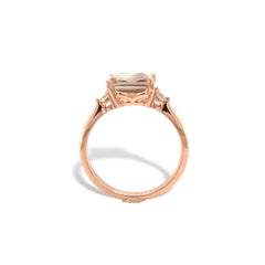 14K Rose Gold 1.49 carat Oregon Sunstone and Diamond Ring size 6.75