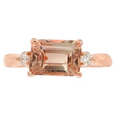 14K Rose Gold 1.49 carat Oregon Sunstone and Diamond Ring size 6.75