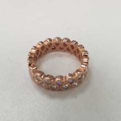 14k Rose Gold 1.65 Carats 2 Row Staggered Eternity Ring