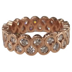 14k Rose Gold 1.65 Carats 2 Row Staggered Eternity Ring