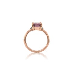 14K Rose Gold 1.79 carat Bi-color Watermelon Tourmaline Ring size 6.5