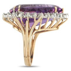 14K Rose Gold 1,84ct Diamant und Amethyst Ring MF05-050126