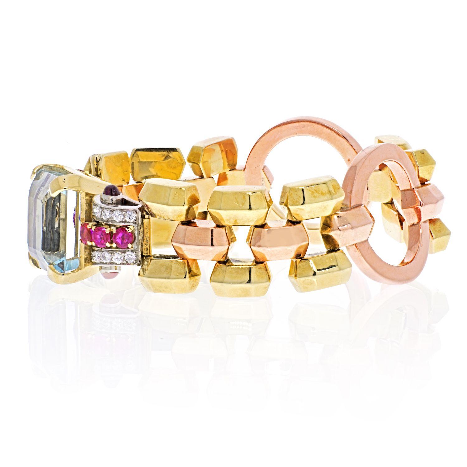 rose gold aquamarine bracelet
