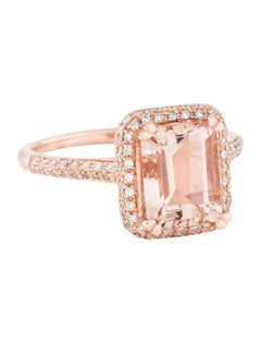 14 Karat Roségold Verlobungsring mit 2,06 Karat Morganit & Diamant
