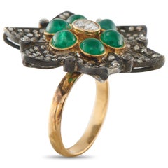 14K Rose Gold 2.0ct Diamond and Emerald Ring MF33-030226
