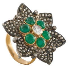 14K Rose Gold 2.0ct Diamond and Emerald Ring MF33-030226