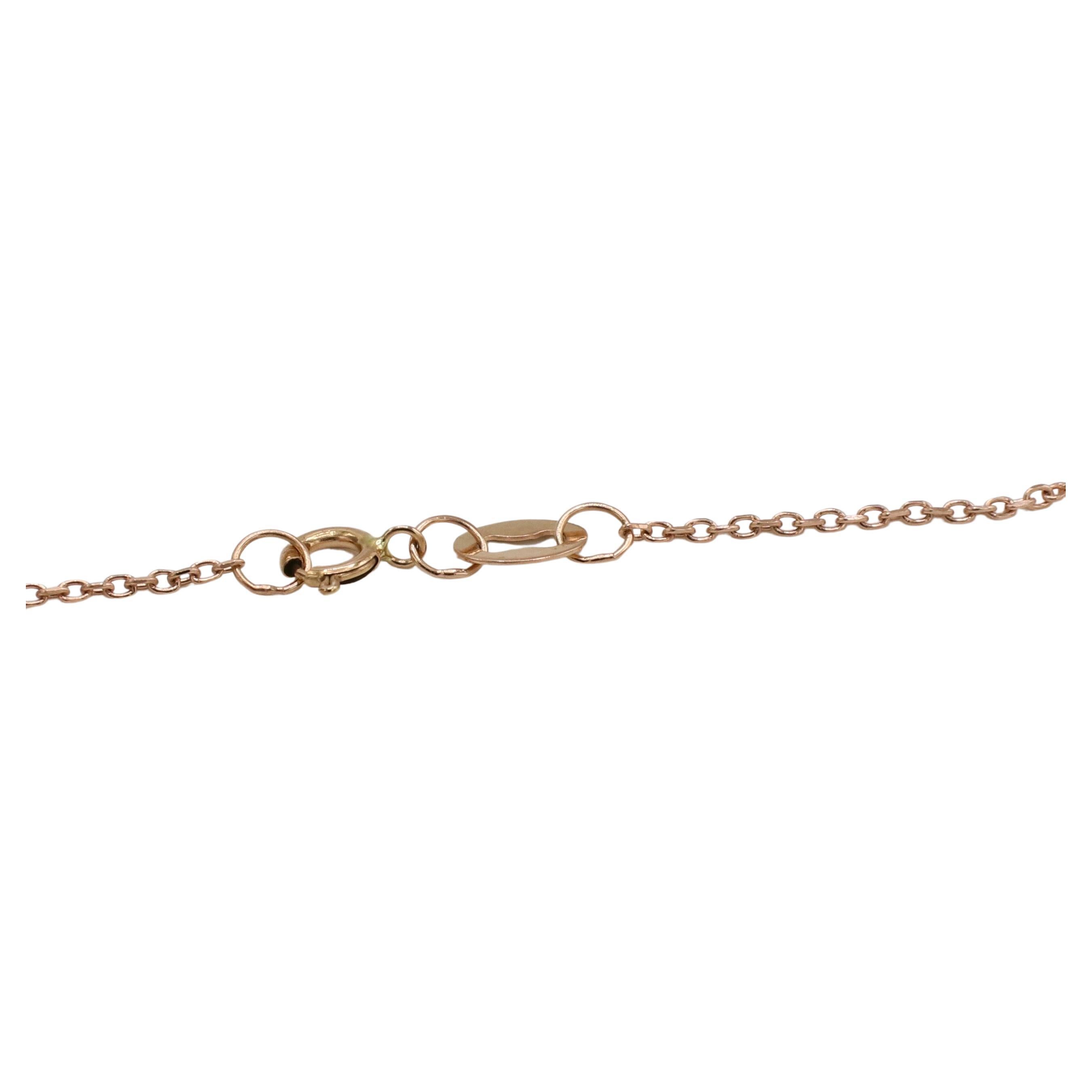 Modern 14K Rose Gold .25 Carat Natural Diamond French-Set Bar Necklace For Sale