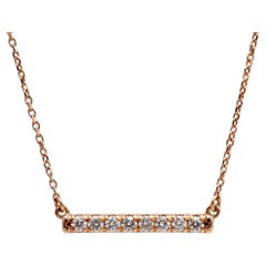 Collier à barrettes en or rose 14K serti de diamants naturels de 0,25 carat