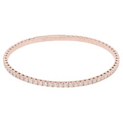 Bracciale stile tennis stretch con diamanti naturali in oro rosa