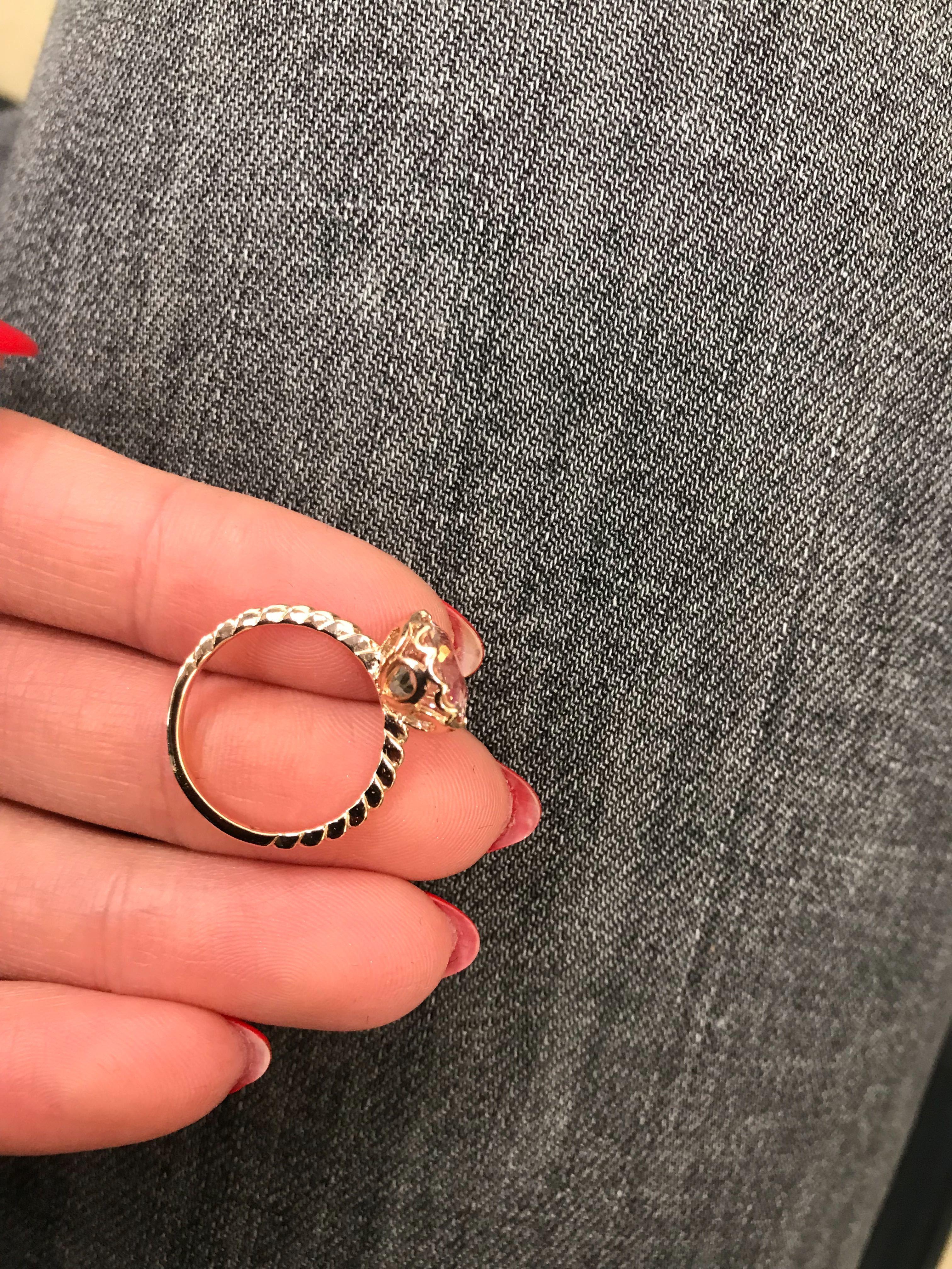 2 carat morganite rose gold ring