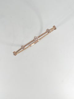 14K Rose Gold .32 CTW Diamond Cluster Flex Bangle